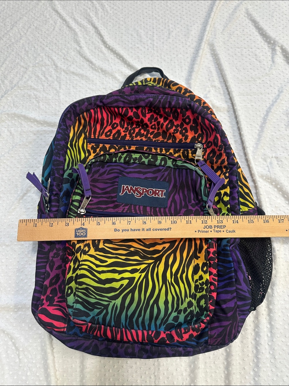 JANSPORT Rainbow Animal Print Large Baackpack - Picture 9 of 10